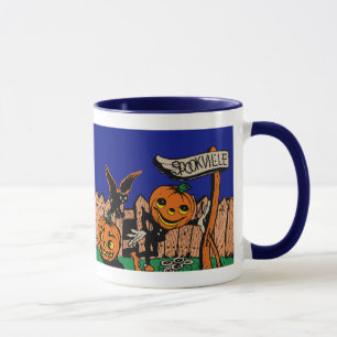Caneca de Spookville o Dia das Bruxas do vintage