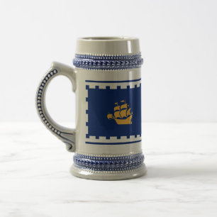 Caneca de Stein com Bandeira de Quebec City, Canad