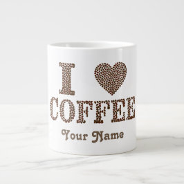 Caneca de tamanho grande com "I Heart Coffee"