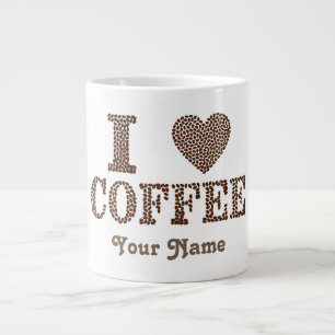Caneca de tamanho grande com "I Heart Coffee"