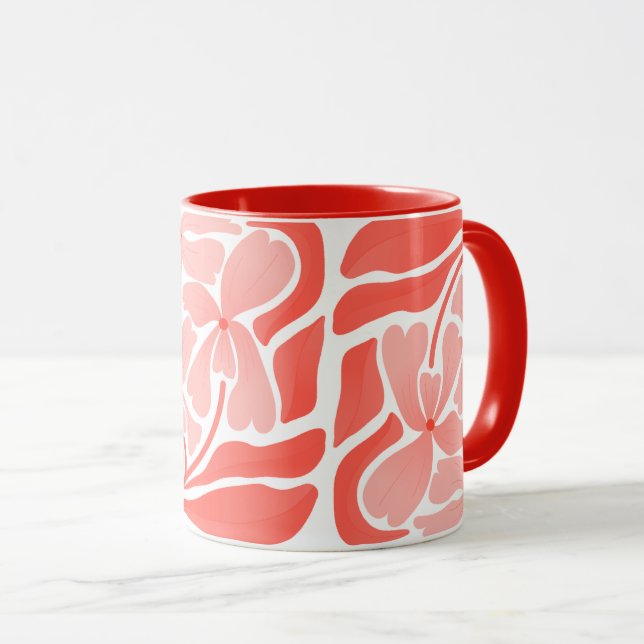 Caneca de Tangerina Pintada à Mão com Desenho Arte (Frente Esquerda)