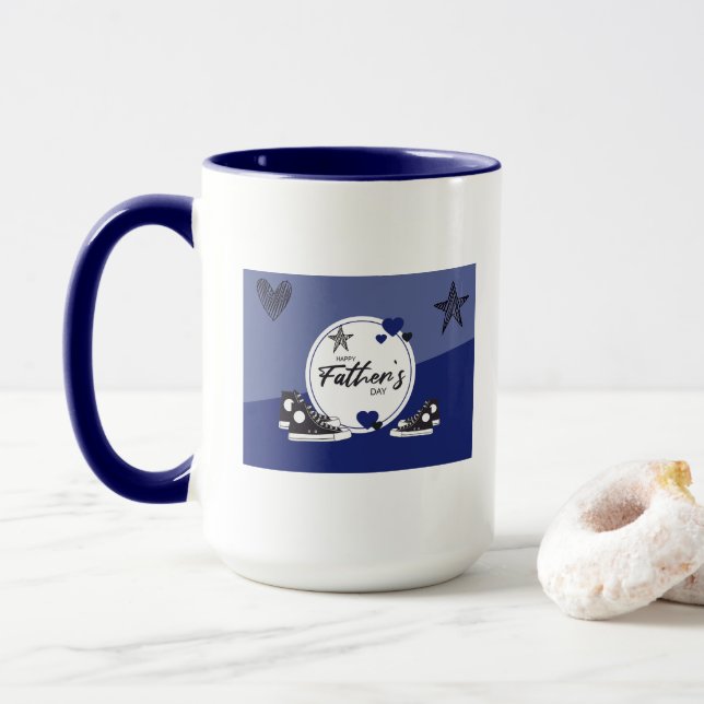 Caneca de Tênis do Dia dos Pais para Papai e Filho (Com Donut)