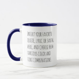 Caneca de Texto Personalizável com Suas Palavras