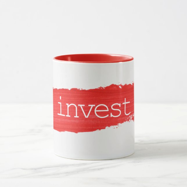 Caneca de Tinta Vermelha com Texto INVEST (Centro)