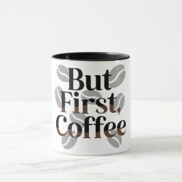 Caneca de Tipografia Criativa "Mas Primeiro, Café"