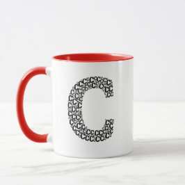 Caneca de Tipografia Letra C Minimalista