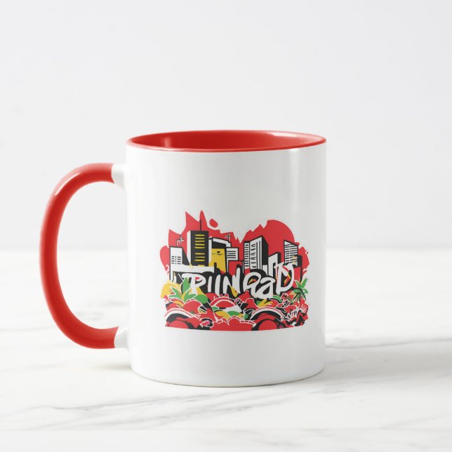 Caneca de Trinidad | Bandeira do Caribe | Presente (Esquerda)