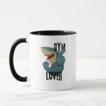 Caneca de Tubarão Amante de Academia - Presente Di