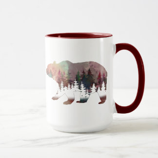 Caneca de Urso Aquarela Multicolor Vida Selvagem