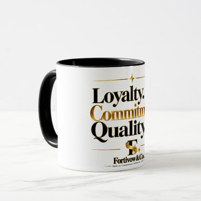 Caneca de Valores de Assinatura Fortivow & Co. (Frente Esquerda)