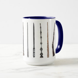 Caneca de Varinha de Feiticeiro em Azul