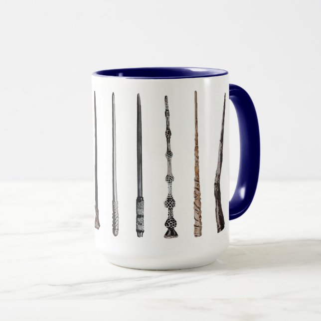 Caneca de Varinha de Feiticeiro em Azul (Frente Esquerda)