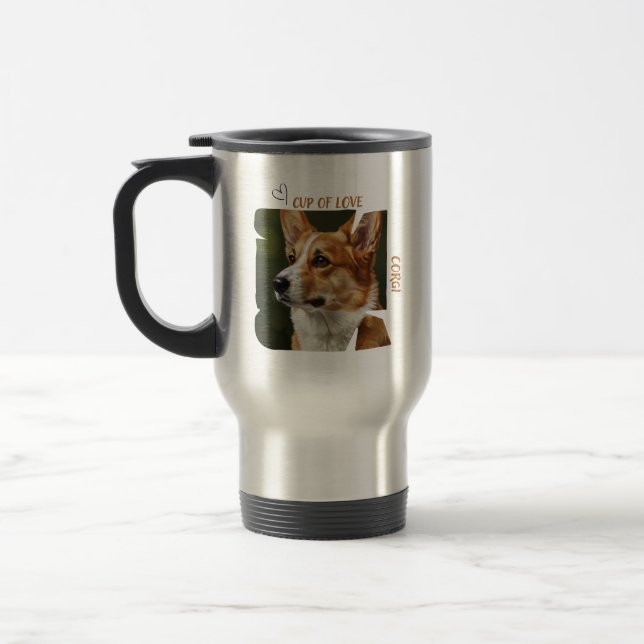 Caneca de Viagem 450ml Amante de Cães Copa do Amor (Esquerda)