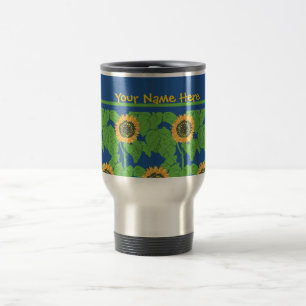Caneca de viagem a personalizar, girassóis
