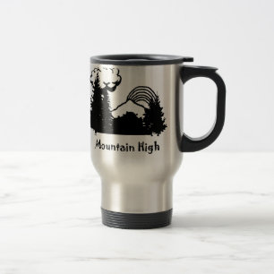 Caneca de viagem alta da prata do logotipo da