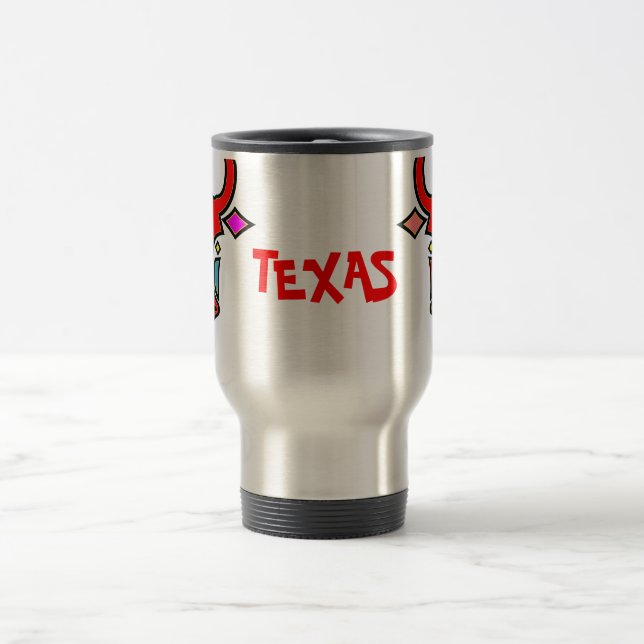 Caneca de viagem Alumínio Estilizada do Texas Long (Centro)