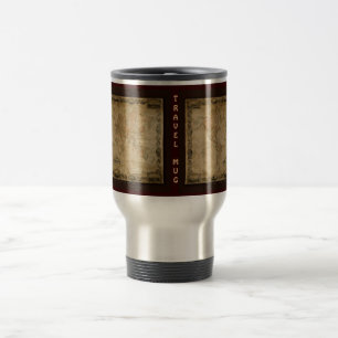 Caneca de viagem antiga do mapa do mundo