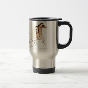 Caneca de viagem árabe dos cavalos