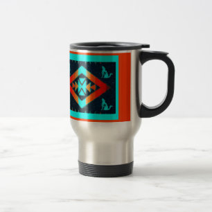 Caneca de viagem azul do chacal