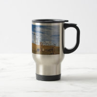 Caneca de viagem azul do vento