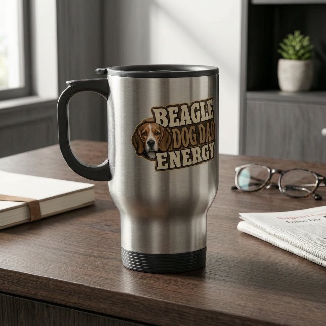 Caneca de Viagem Beagle Dad Energy (Beagle Dad Energy Travel Mug)