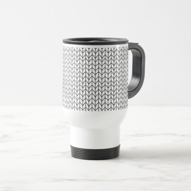 Caneca de viagem BLACK LINE KNIT (Frente Esquerda)