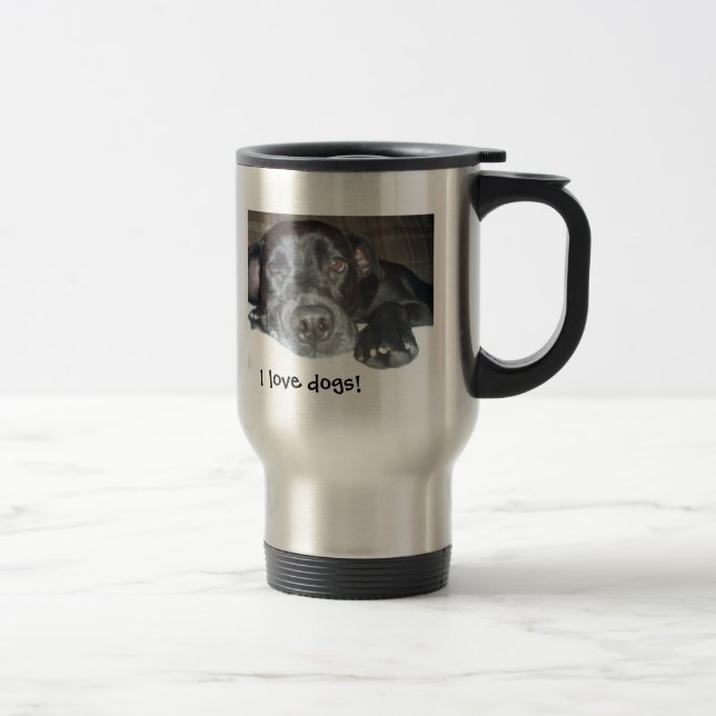 Caneca de viagem bonito do filhote de cachorro (Direita)