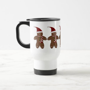 Caneca de viagem bonito do homem de pão-de-espéc