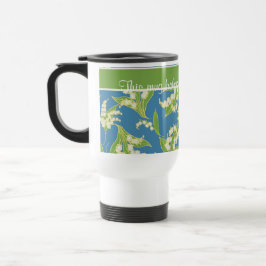 Caneca de viagem bonito: Lírios do Vale, Azul
