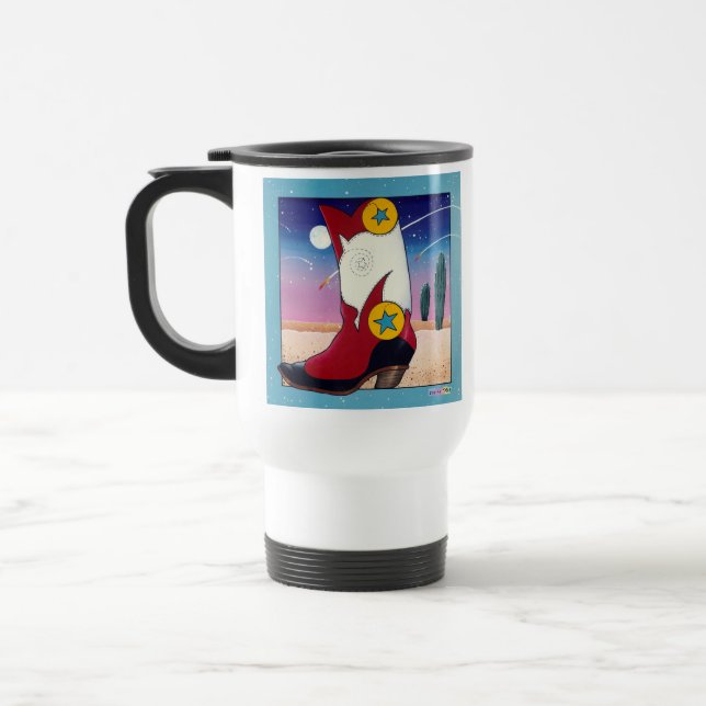 Caneca de viagem - Boot Cowboy, Tudo Vestido (Esquerda)