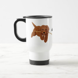 Caneca de Viagem Branca Goldie Golden Doodle