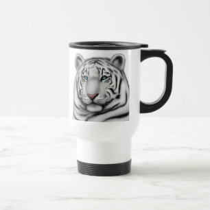 Caneca de viagem branca régia do tigre