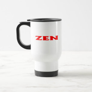 Caneca de viagem branca vermelha Zen