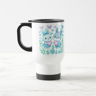 Caneca de Viagem Casal de Coelhos Caprichoso