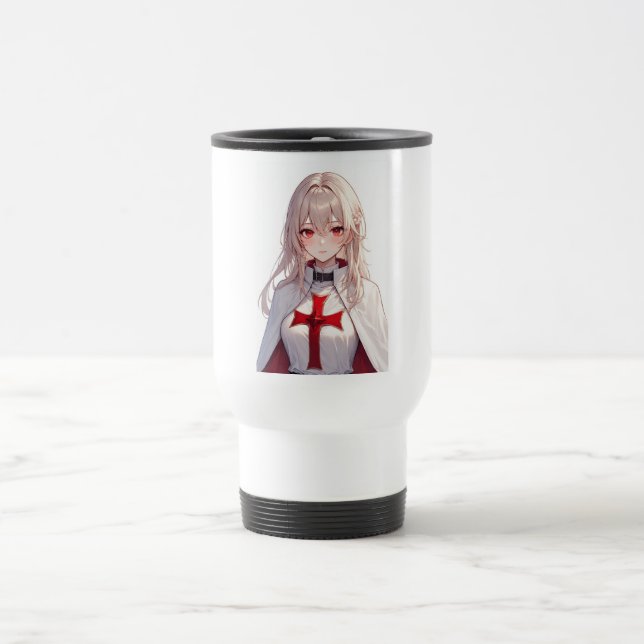 Caneca de Viagem Cavaleiro Templário Anime Fofo (Centro)