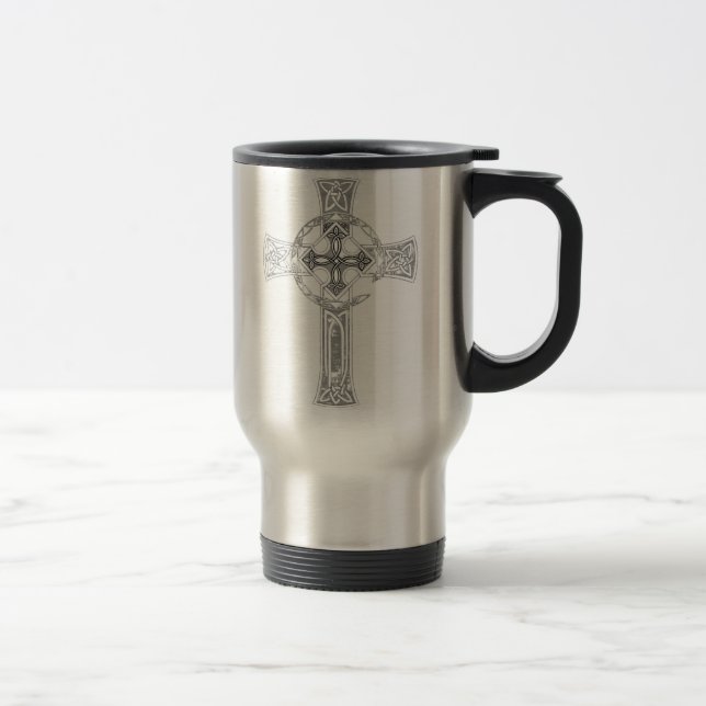 Caneca de viagem celta da "cruz" da procura (Direita)