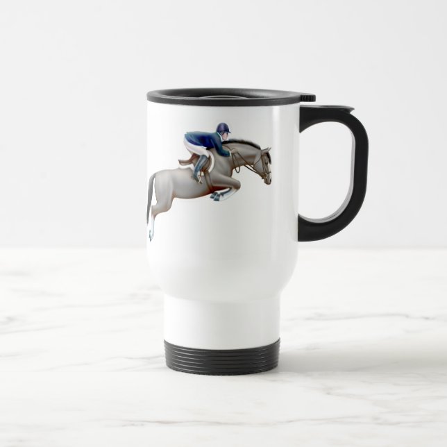 Caneca de viagem cinzenta do cavalo da ligação em (Direita)