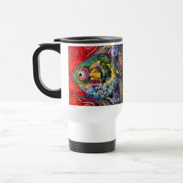 Caneca de viagem Colorida de Peixes (Esquerda)