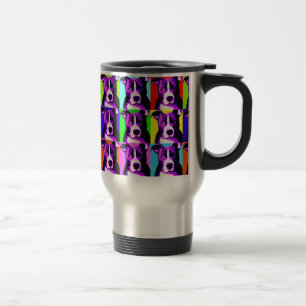 Caneca de viagem colorida do pitbull - grande