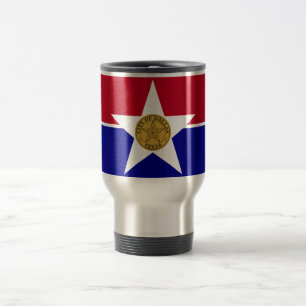 Caneca de viagem com a bandeira de Dallas, Texas,
