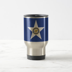 Caneca de viagem com a bandeira de Houston, Texas,