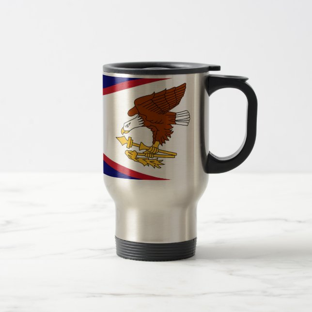 Caneca de viagem com Bandeira da Samoa Americana - (Direita)
