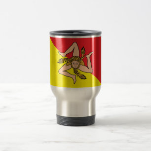 Caneca de viagem com bandeira da Sicília, Itália
