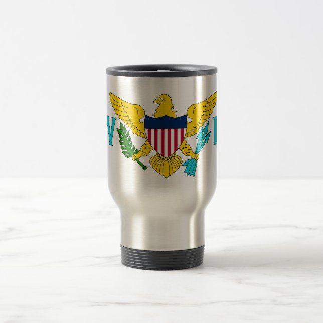 Caneca de viagem com bandeira das Ilhas Virgens -  (Centro)