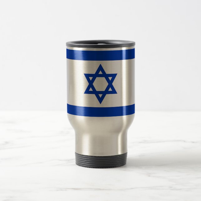 Caneca de viagem com Bandeira de Israel (Centro)