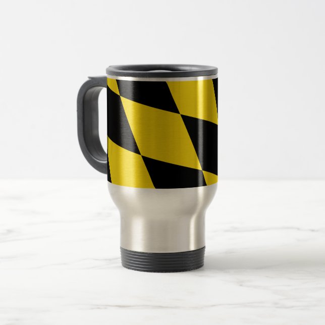 Caneca de viagem com bandeira de Munique, Baviera (Frente Esquerda)
