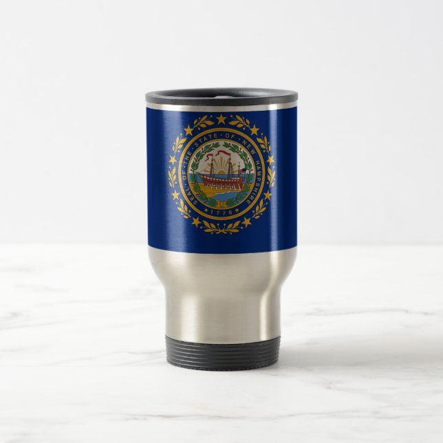 Caneca de viagem com Bandeira de New Hampshire Sta (Centro)
