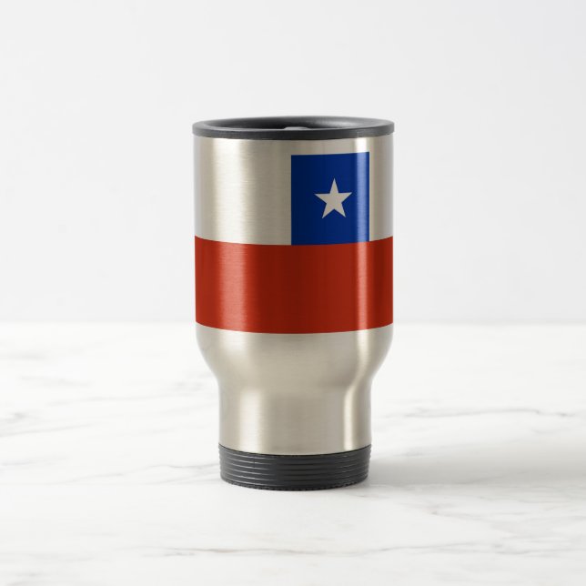 Caneca de viagem com Bandeira do Chile (Centro)