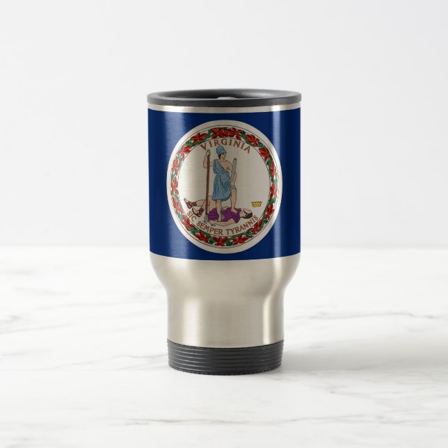 Caneca de viagem com Bandeira do Estado da Virgíni (Centro)