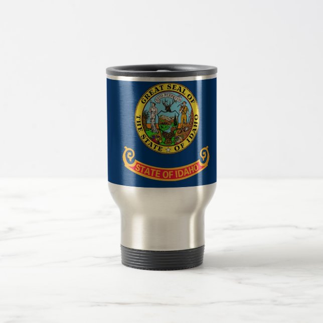 Caneca de viagem com Bandeira do Estado de Idaho - (Centro)